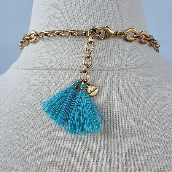 Stella & Dot Isa Gold Disc Turquoise Multi Strand Adjustable Necklace - Picture 8 of 12